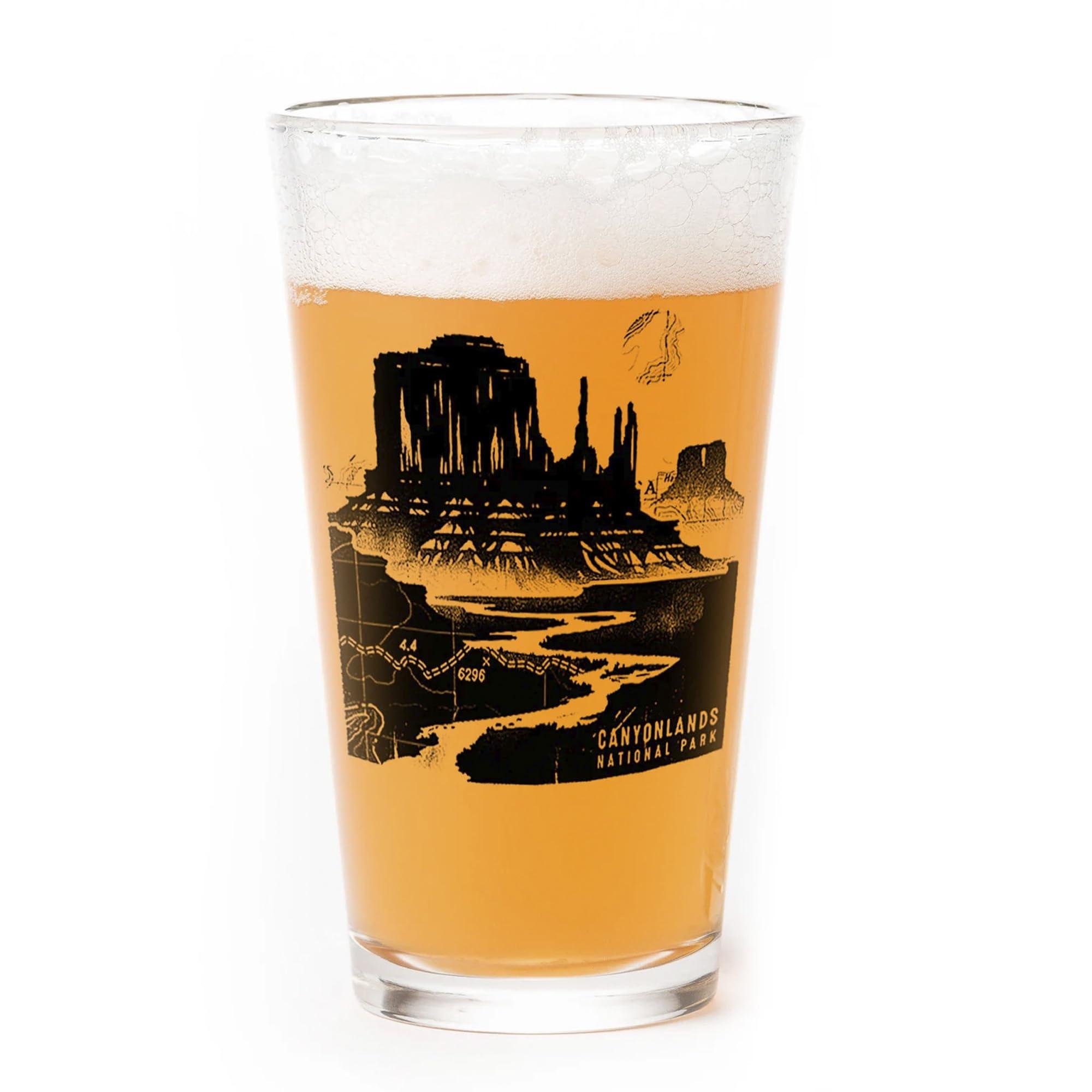 Black Lantern Black Lantern Themed Pint Glasses National Park Designs for Craft Beer Enthusiasts and Home Bars - (Set of Two 16oz. Glasses) Unique Everyday Drinking Glasses & Glassware Set of 2 (Canyonlands)