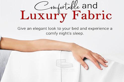 Cottington Lane Extra Long Twin XL Sheets Dorm-Twin XL Sheets-Cotton Bed Sheets Twin XL Size-College Dorm Room Bed Sheets Twin XL-16 Inch Deep Pocket Twin XL Fitted Sheet with Elastic All Around(White)