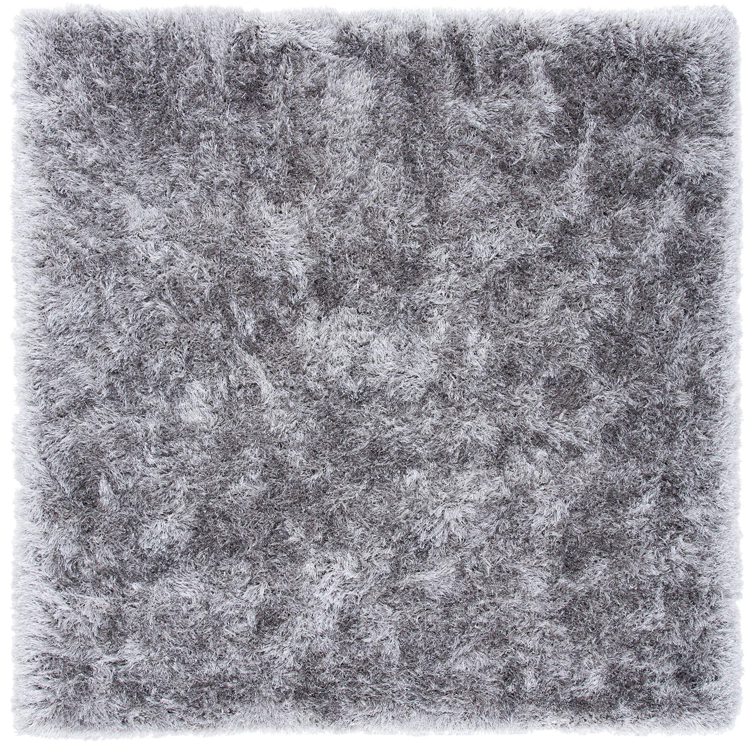 Safavieh SAFAVIEH Vegas Shag Collection 6\'7\" Square Grey VGS868F Solid Area Rug