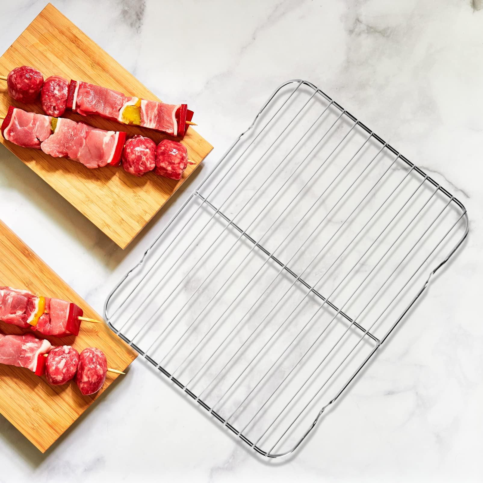 SHERCHPRY SHERCHPRY Bacon Rack Steaming Rack Fries Cooling Rack Grill Rack Baking Pan Oven Drip Pan Oil Draining Rack Wire Rack Frying Oil Filters Rack Stainless Steel Containers Fry Net Cool Net Air