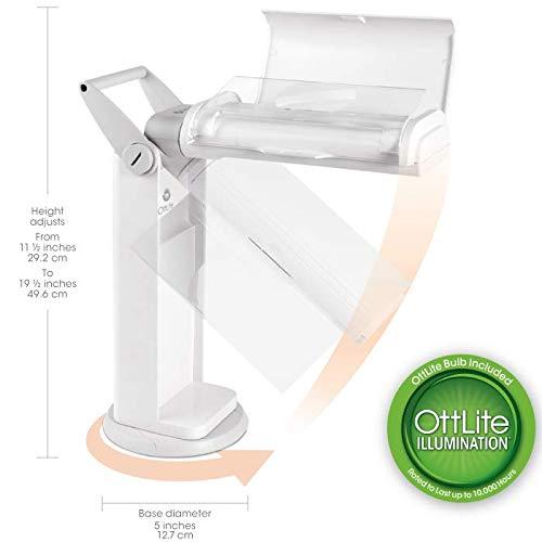 OttLite OttLite 13 Watt Magnifier Task Lamp with 2X Magnification and Swivel Base, Dark Gray