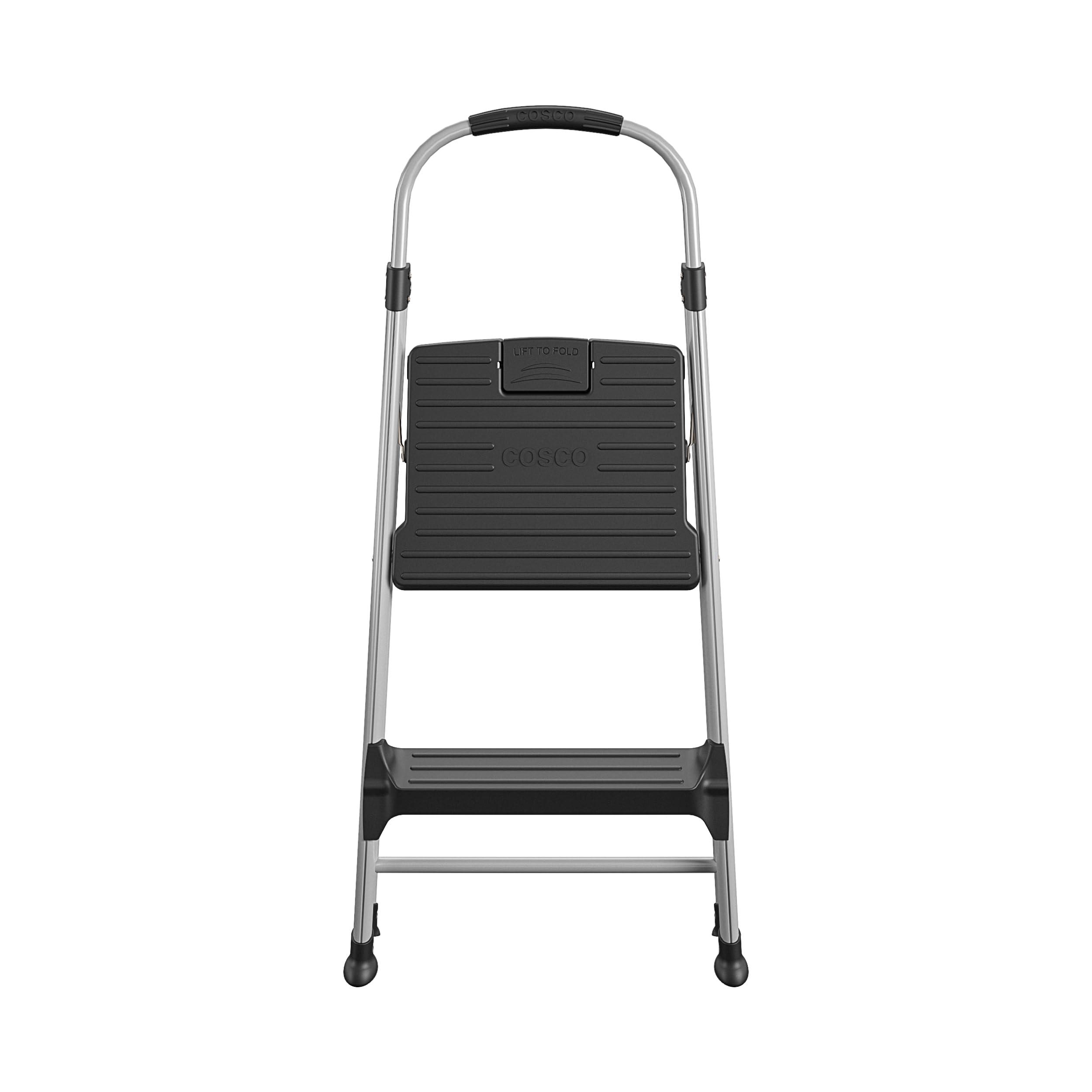 CoscoProducts Cosco 11311ABL1E 2-Step Stool, Platinum/Black