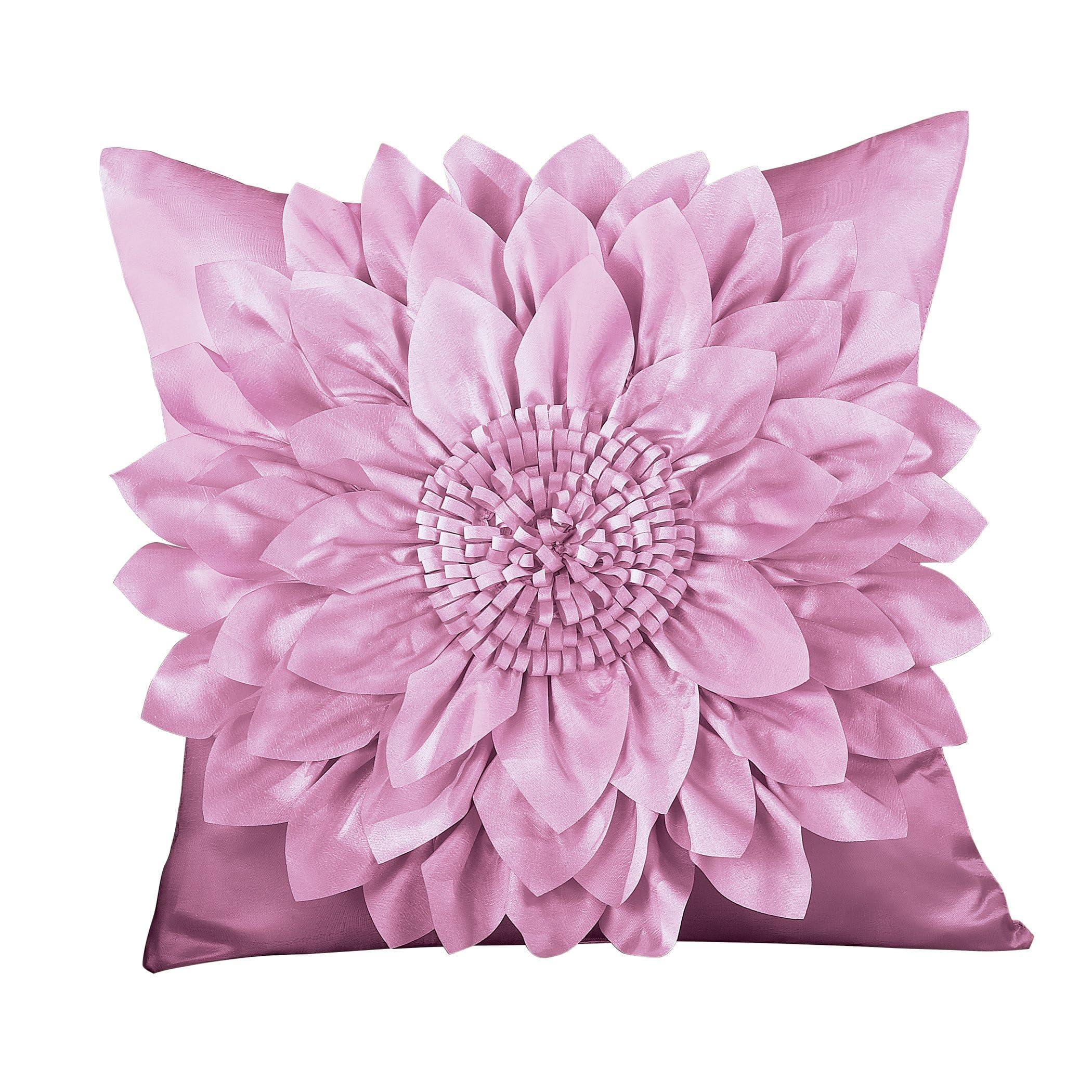 Collections Etc Collections Etc Elegant Blooming Flower Pillow Cover Rose Throw