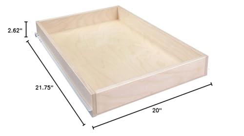 Shelves That Slide Sliding Pull-Out Shelf For Cabinets (Kitchen Cupboards, Pantry Drawers, Bathroom Storage, etc.) 2 5/8\" Tall - 21 3/4\" Deep - Includes 3/4 Slides & Base Mounting - Clear Opening Width: (20.375\" (3/8))