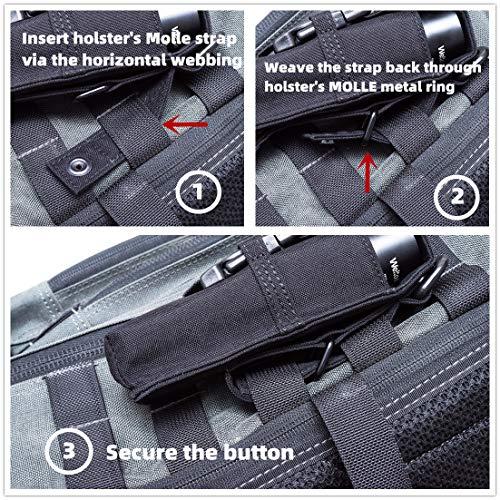 Weltool Weltool Open Top Flashlight Holster Holder Belt Carry Cases Compatible MAGLITE ML300, 2-6CELL D Series, MAGCHARGER Rechargeable