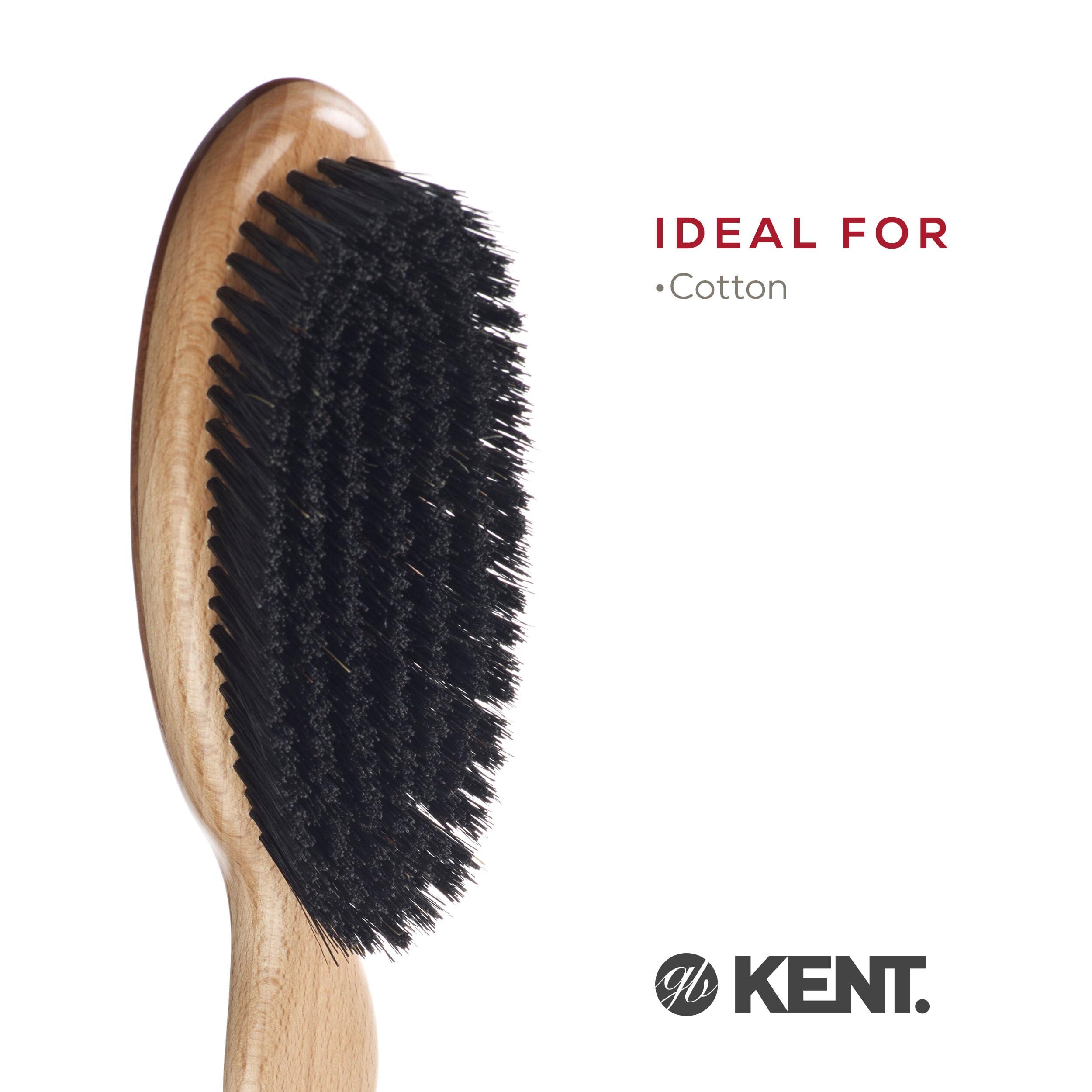 KENT Kent CS1B Clothes Brush, Fabric Lint Remover for Cotton, Wool, Suede and Silk, Pure Black Bristles Handcrafted Two Tone Cherrywood Veneer Remover for Dust, Fluff and pet Hair. Made in England