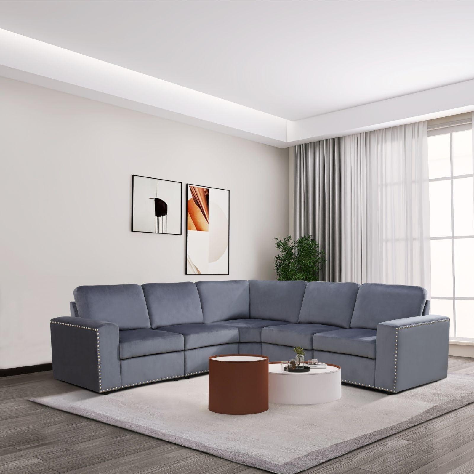 LGQLJPLQQ LGQLJPLQQ Dark Grey Microfiber 3-Piece Living Room Sofa Set F5962 for Living Room/House/Bedroom/Office/Apartment(Grey,LAC+RAC+O)