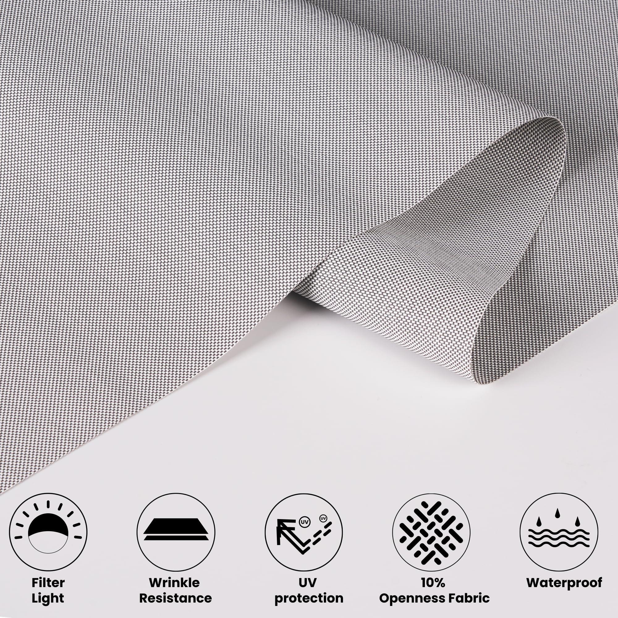 Sulugood Sulugood Light Filtering Roller Shades for Windows Cordless Solar Roller Blinds 10% Openness with Cassette Valance Room Darkening & Heat Insulated Window Shades for Home Office,Grey,61" W x 84" H