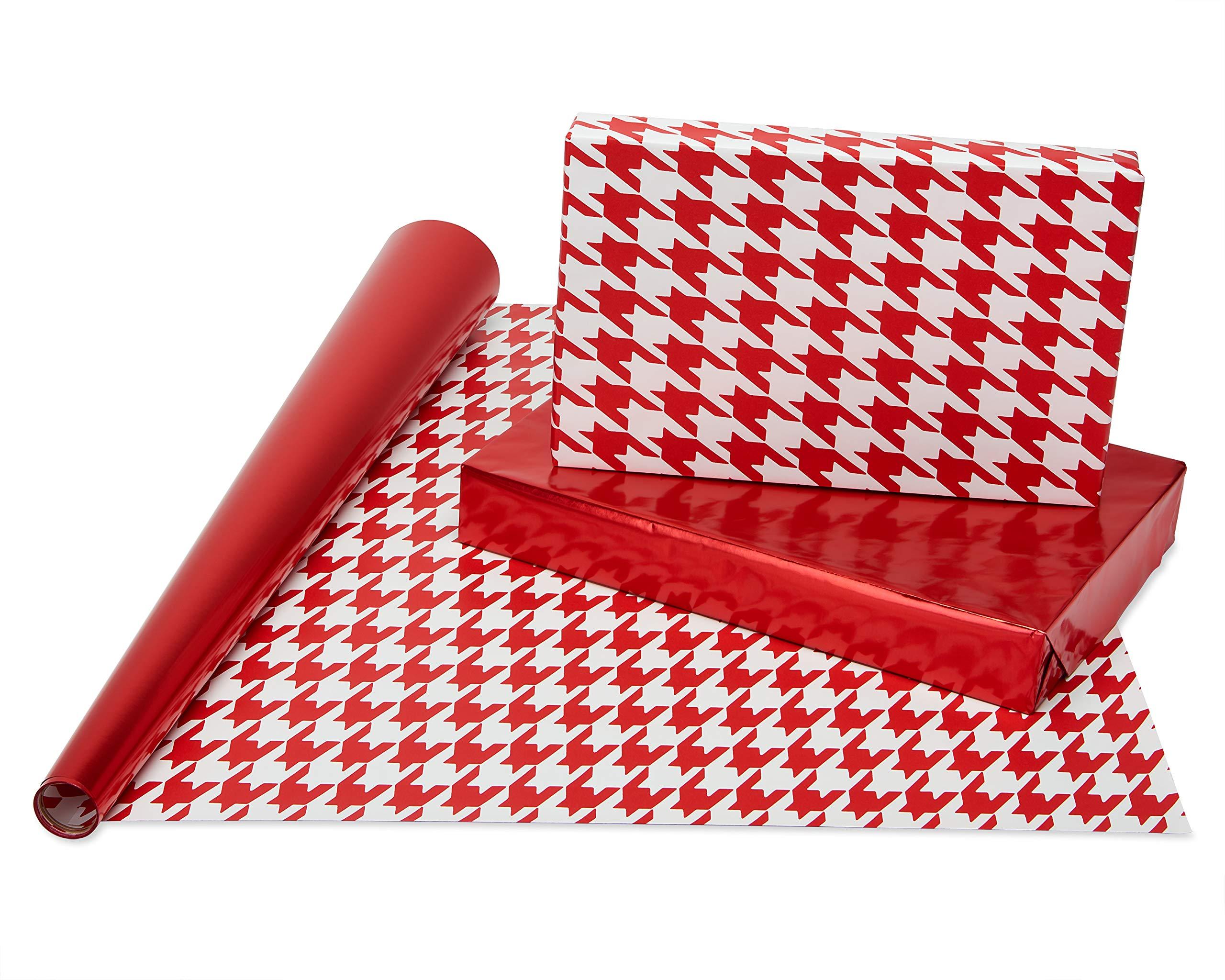 American Greetings American Greetings Valentines Day Wrapping Paper, Red and Gold Patterns (4 Rolls, 120 sq. ft.)