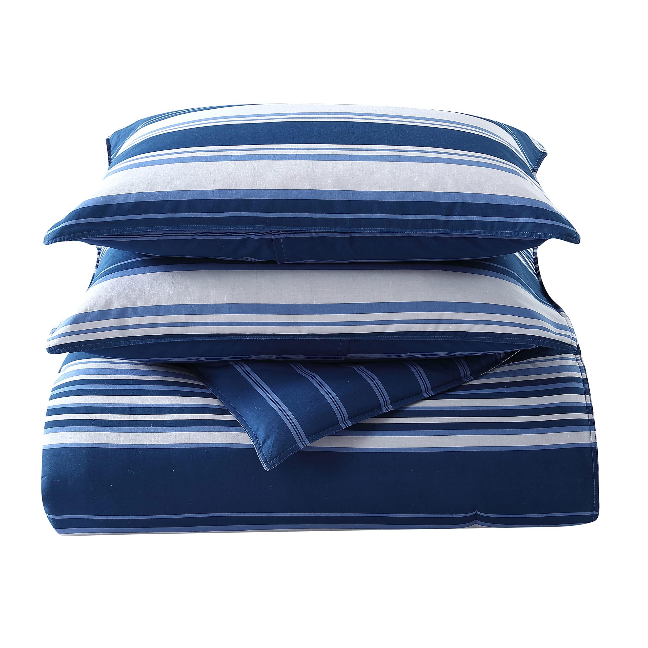 Nautica Nautica- Queen Comforter Set, Cotton Reversible Bedding Set, All Season Designer Home Dcor (Lakeview Blue, Queen)