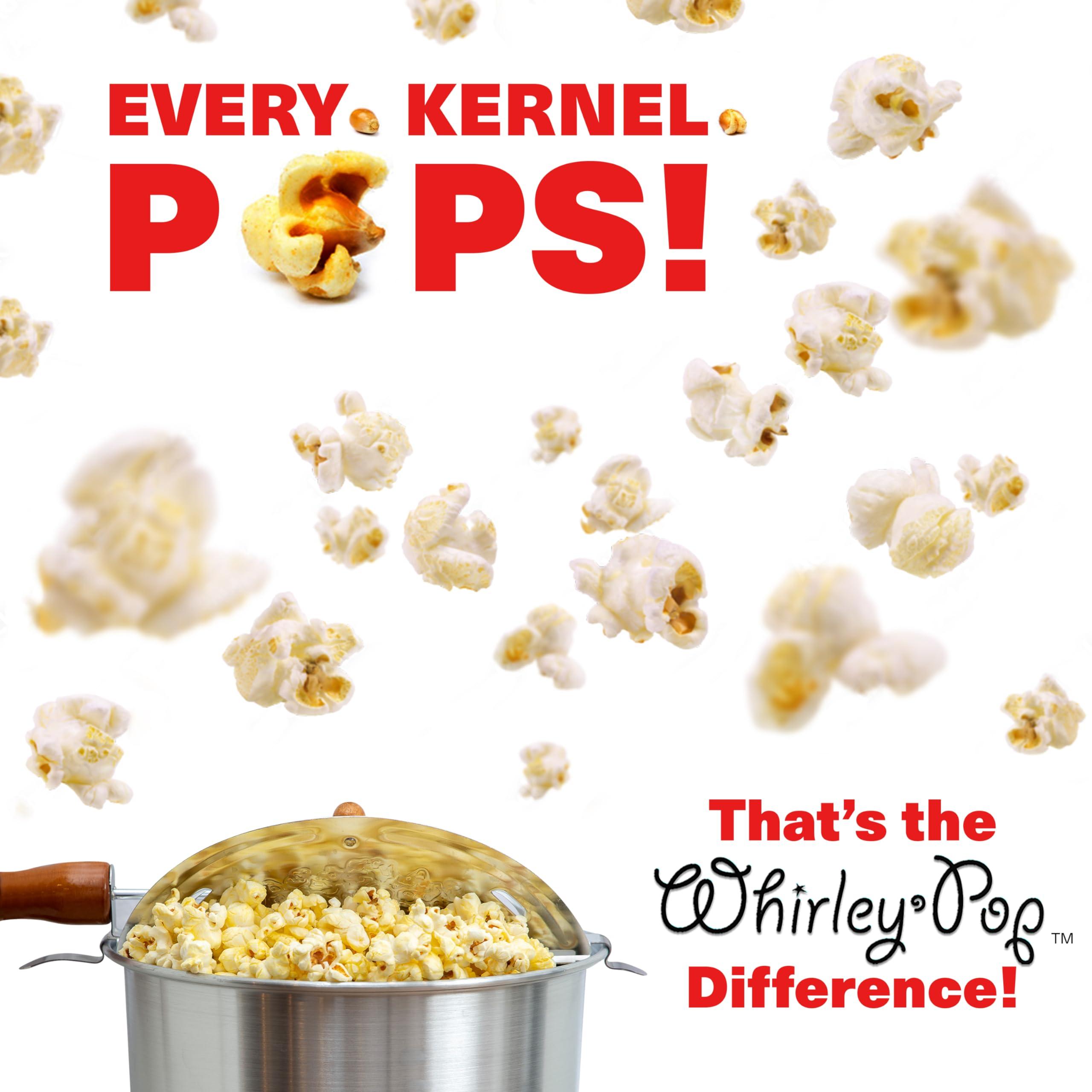 Wabash Valley Farms Original Whirley-Pop Popcorn Popper Kit - Metal Gear - Stainless Steel - 1 Real Theater All Inclusive Popping Kit
