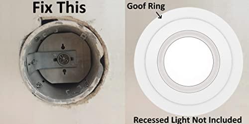 HARRRRD 10 Pack Gloss White Goof Trim Ring for 8" Inch Recessed Can Lighting Down Light, Outer Diameter 8.6 Inches, Inner Diameter 6.2 Inches