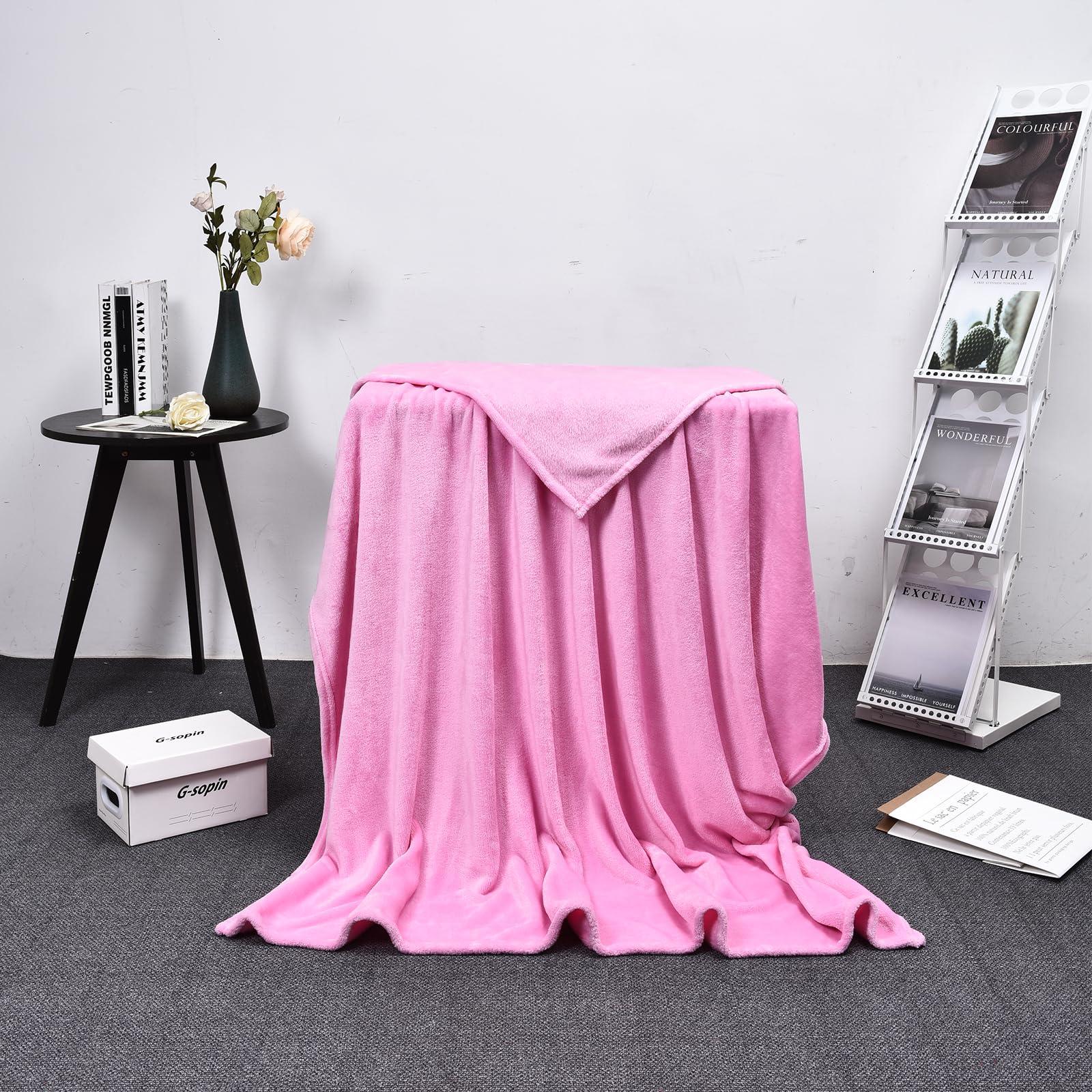 Jiposuhoe Jiposuhoe Personalized Custom Blankets with Name Picture Text Logo Customized Blanket Gifts for Adults Family Dad Mom Anniversary Wedding Couple Valentines Day Gifts, Pink, 71\"x91\"