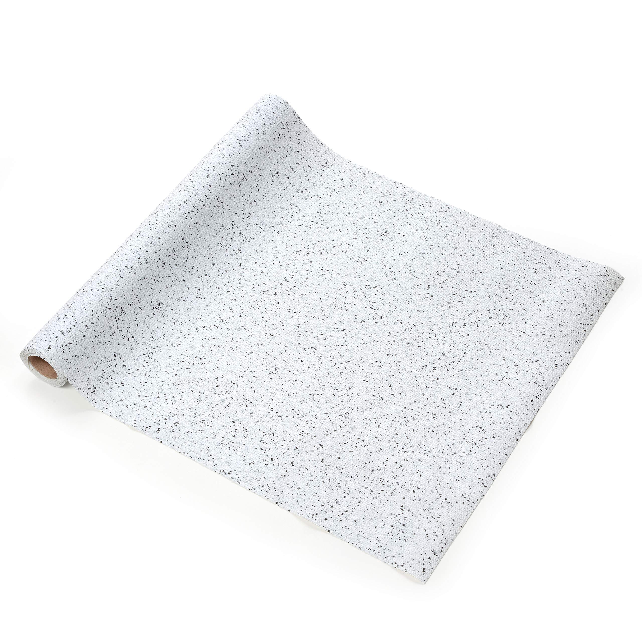 Con-Tact Brand Con-Tact Brand Grip Prints Shelf Liner, Durable and Non-Adhesive Liners, Non-Slip Drawer and Cabinet Liner, 18\" x 4\', Granite Black and White, Pack of 1 Roll