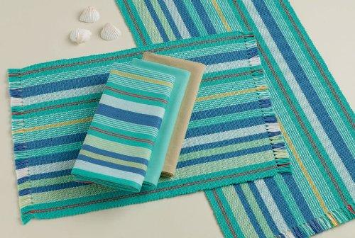 DII DII Solid Pastel Napkin Set Cotton, Machine Washable, 20x20 Inch, Aqua, 6 Count