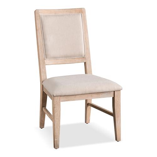 Furniture of America Furniture of America Tamsin Solid Wood Frame Side Chairs Set of 2 with Fabric Padded Seat, Accent Seating for Dining Room, Home Kitchen, Distressed Natural