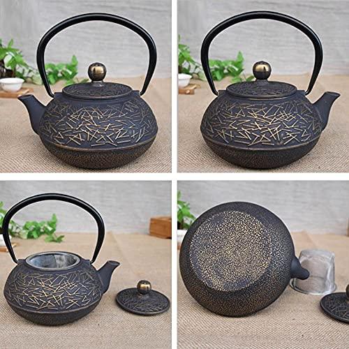 LKYU Japanese Black Cast iron tea teapot kettle sieve gift 9 pattern-Pine Bamboo Plum_CHINA