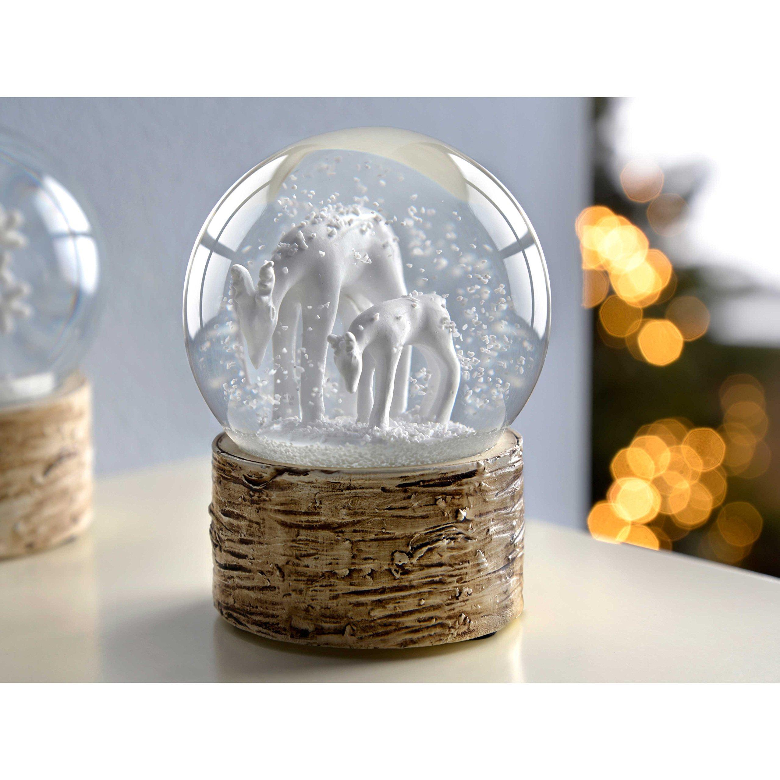 WeRChristmas WeRChristmas Snowflake Deer and Penguin Snow Globe Christmas Decoration, 65 Mm - White, Set of 3