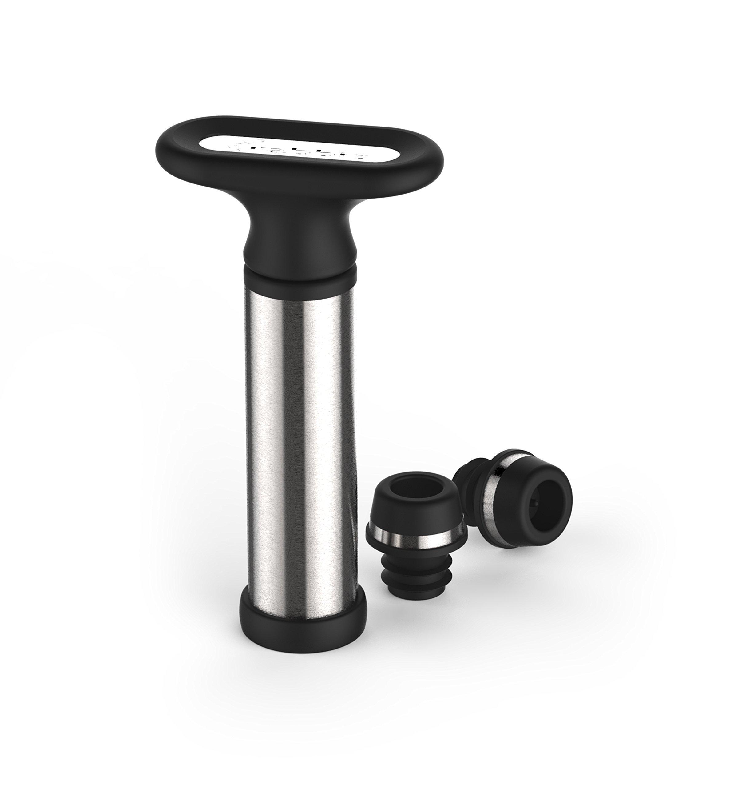 Metrokane Rabbit Wine Preserver with Two Wine Vacuum Stoppers (Stainless Steel)