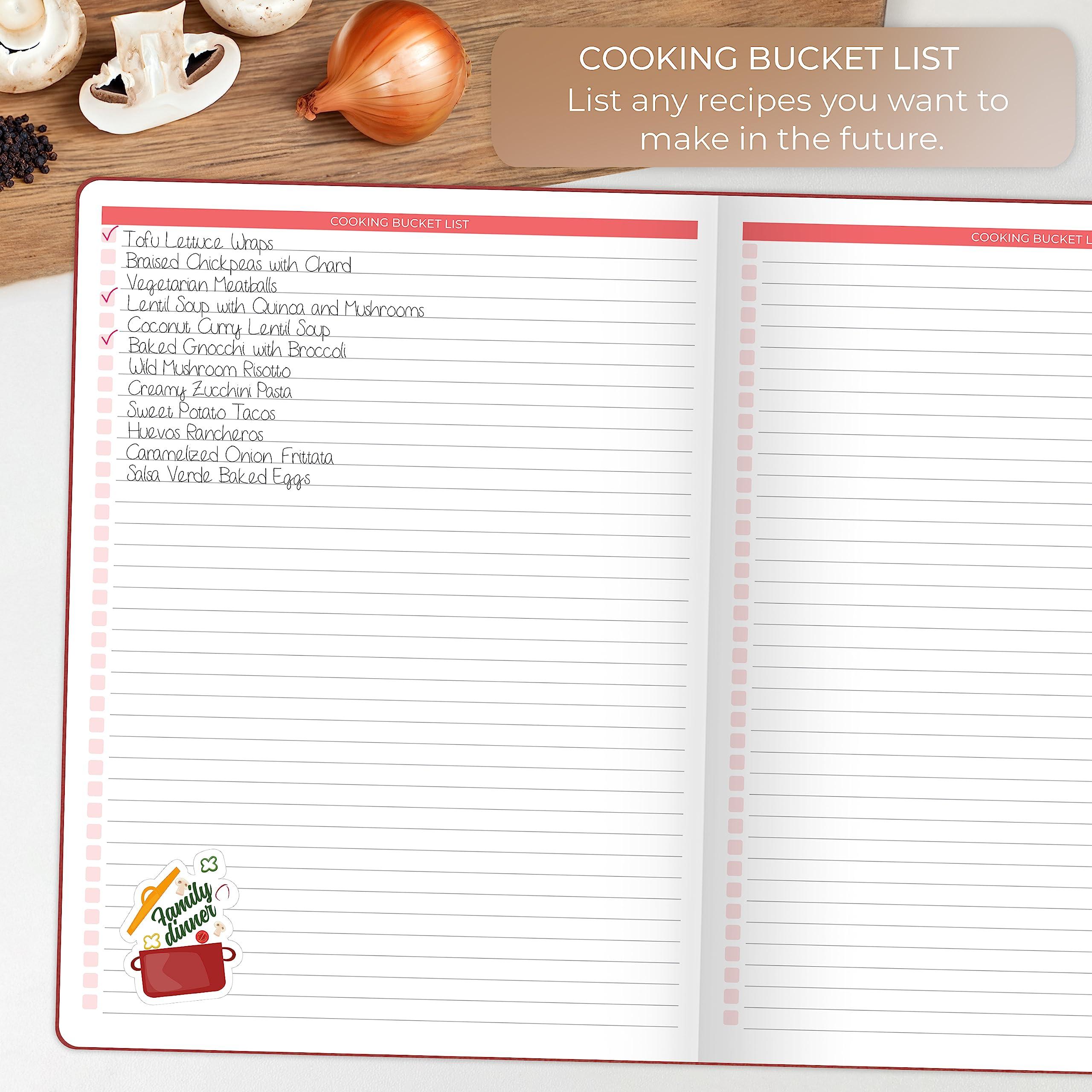 Clever Fox Clever Fox Recipe Book Make Your Own Family Cookbook Blank Recipe Notebook Organizer Empty Cooking Journal to Write In Recipes Large Size, 8.5x11.2, Hardcover, Burgundy