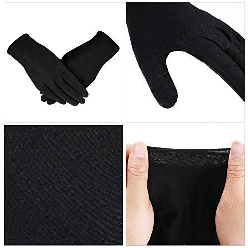 SATINIOR SATINIOR 60 Pcs Cotton Glove Stretchy Work Glove Reusable Mitten for Men Women Dry Hand Art Handling Coin Jewelry(Black)