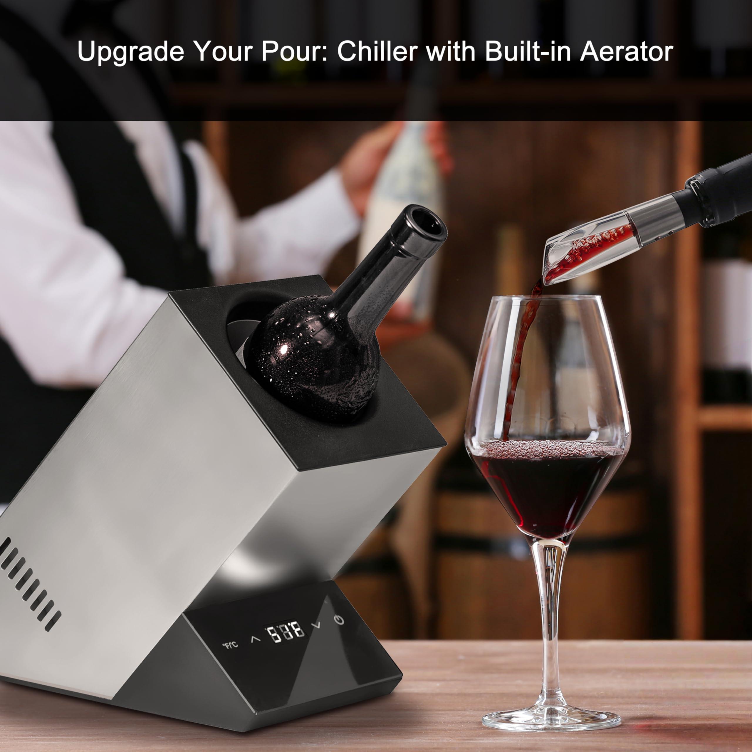 Cobalance Cobalance Wine Chiller Electric, Wine Chillers Bucket for 750ml Red & White Wine or Some Champagne,Stainless Steel Single Bottle Iceless Wine Cooler,Kitchen Bar RV Wine Accessory,Gift for Wine Lovers