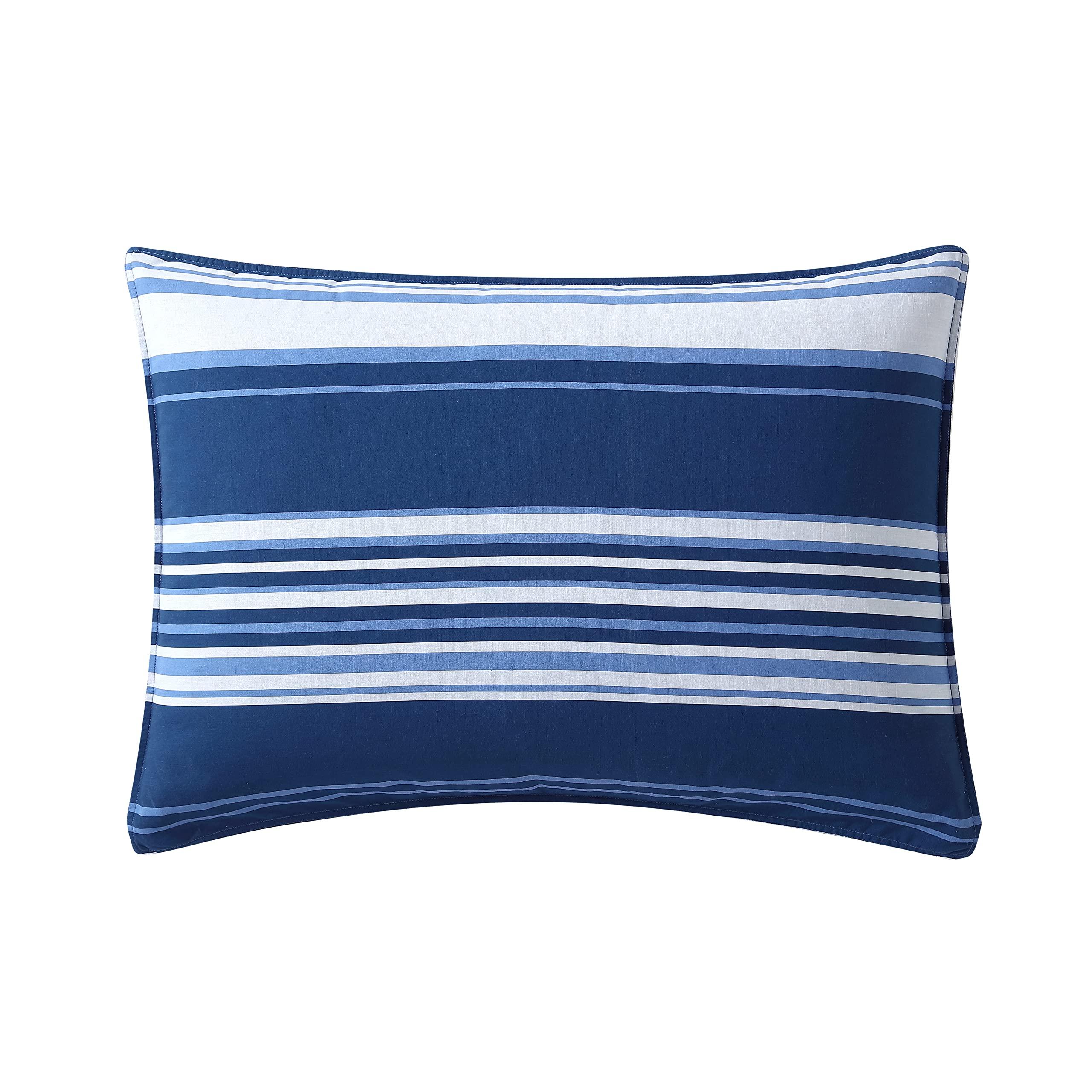 Nautica Nautica- Queen Comforter Set, Cotton Reversible Bedding Set, All Season Designer Home Dcor (Lakeview Blue, Queen)