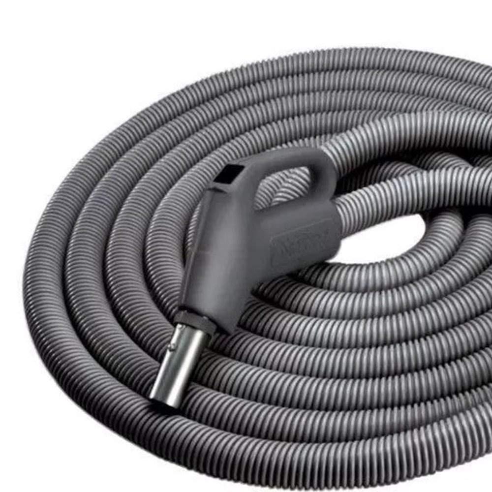 Broan-NuTone Broan NuTone by Drainvac 30FT Central Vacuum Hose for Electric Powerhead Brush Crushproof Kink-Resistant Hose and 3-Position On/Off Switch Fits Most Inlets Dark Grey