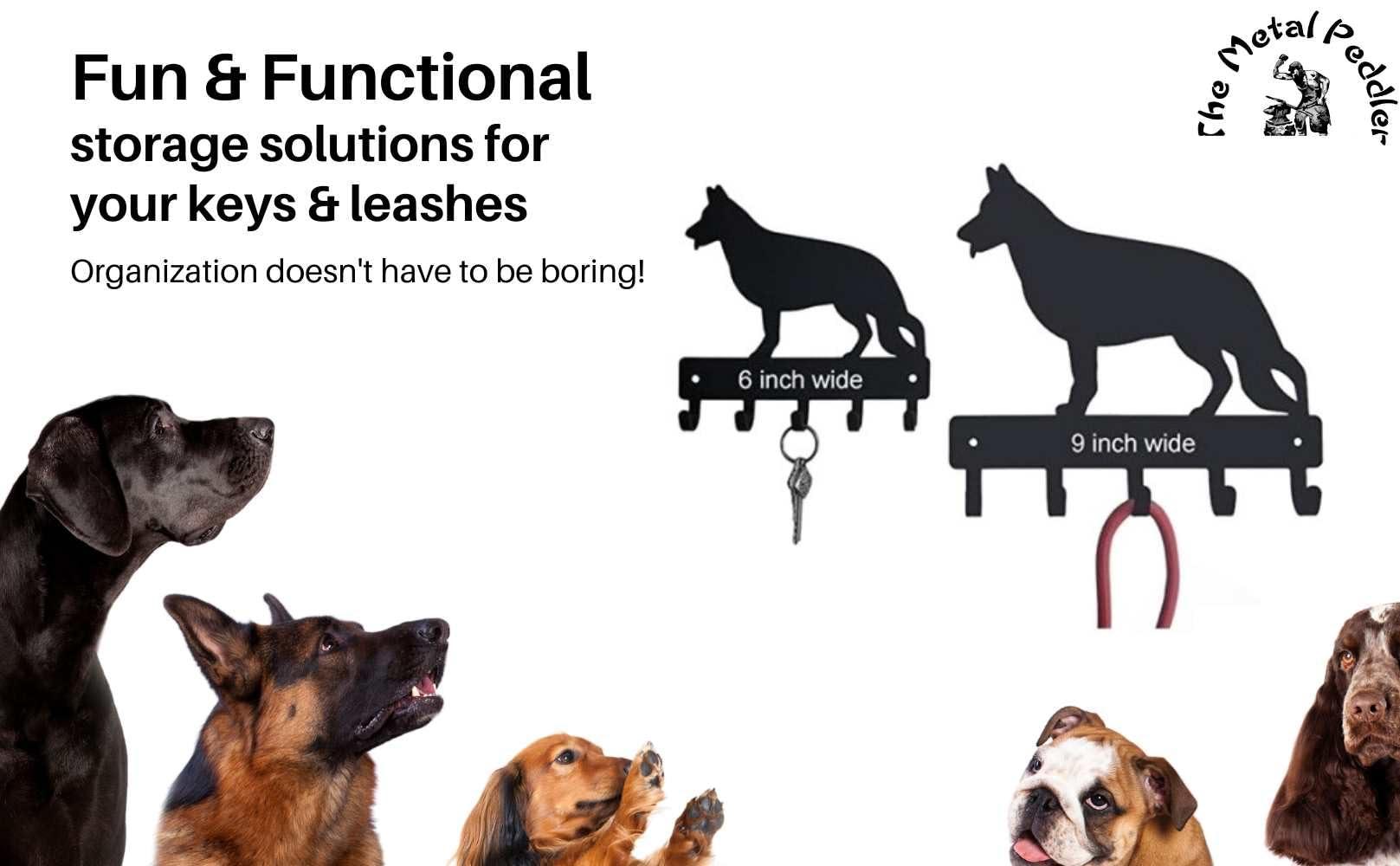 The Metal Peddler The Metal Peddler Labrador Retriever - Key Holder & Dog Leash Hanger for Wall - Large 9 inch Wide with 5 Hooks - Made in USA