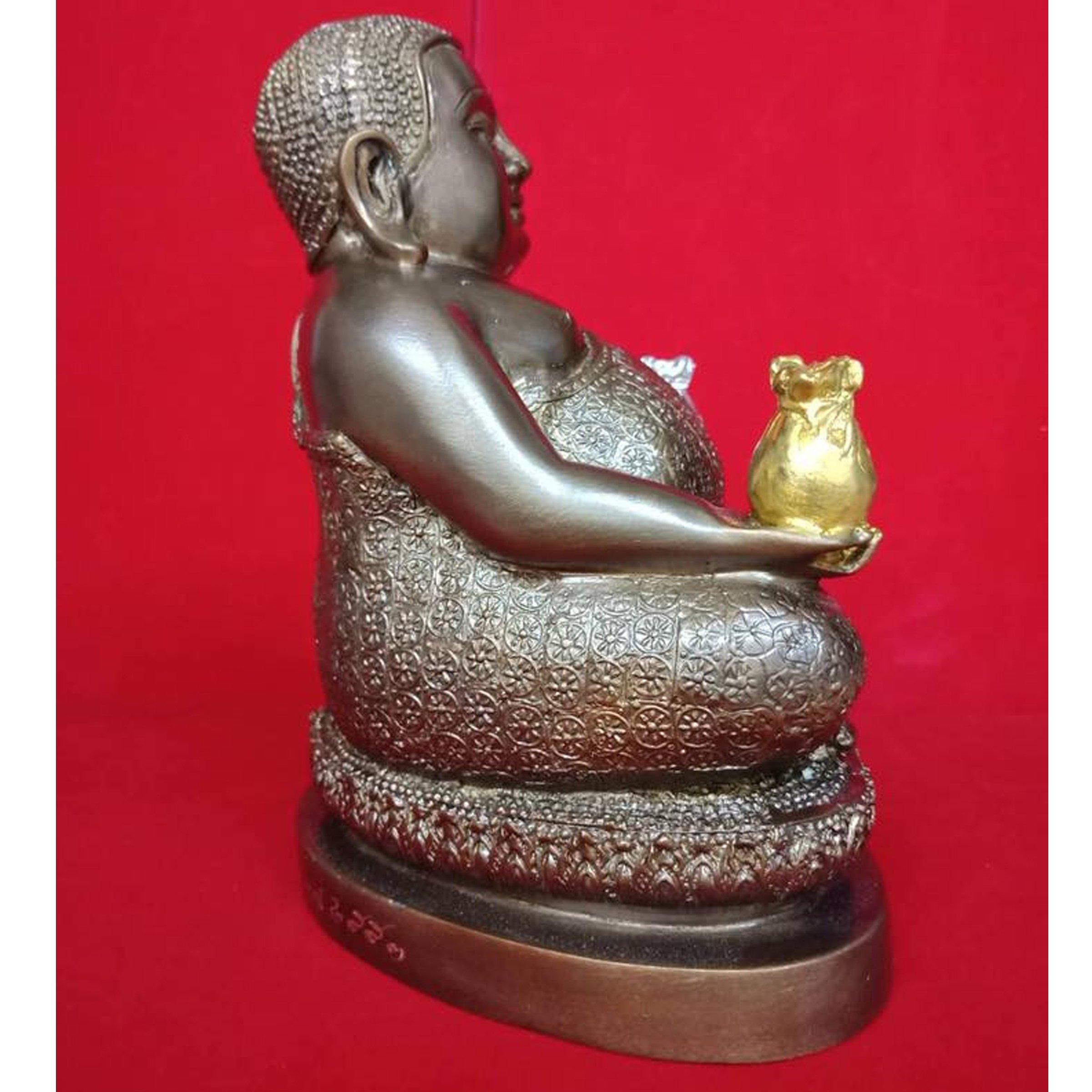 amulet city Home Buddha Jewelry Amulet 7" Thai Buddha Amulets Magic Sangkajai Miracle Rich Lucky Happy Buddha Real Pendant by Lp Hong Prompaanyo