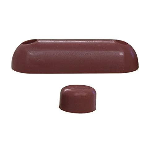 Renovators Supply Manufacturing Brown Silicone Toilet Seat Bumpers 7 Rubber Replacement Safety Bumper Caps 2.37" L Tips with Hardware for Bowl Protection Non Slip Shock Absorbing Seat Renovators Supply Manufacturing Pack of 2
