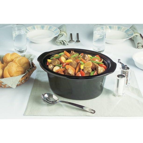 FYNORI 4-Quart Classic Slow Cooker, Black, Oven-Safe Stoneware, Dishwasher-Safe And 3 Manual Heat Settings