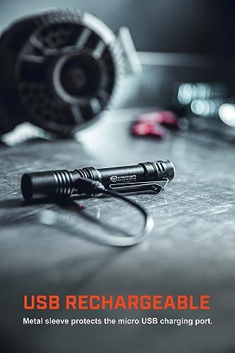 Streamlight Streamlight 66320 MacroStream USB 500-Lumen Rechargeable Compact Flashlight with Wrist Lanyard, Hat Clip and USB Cord, Black