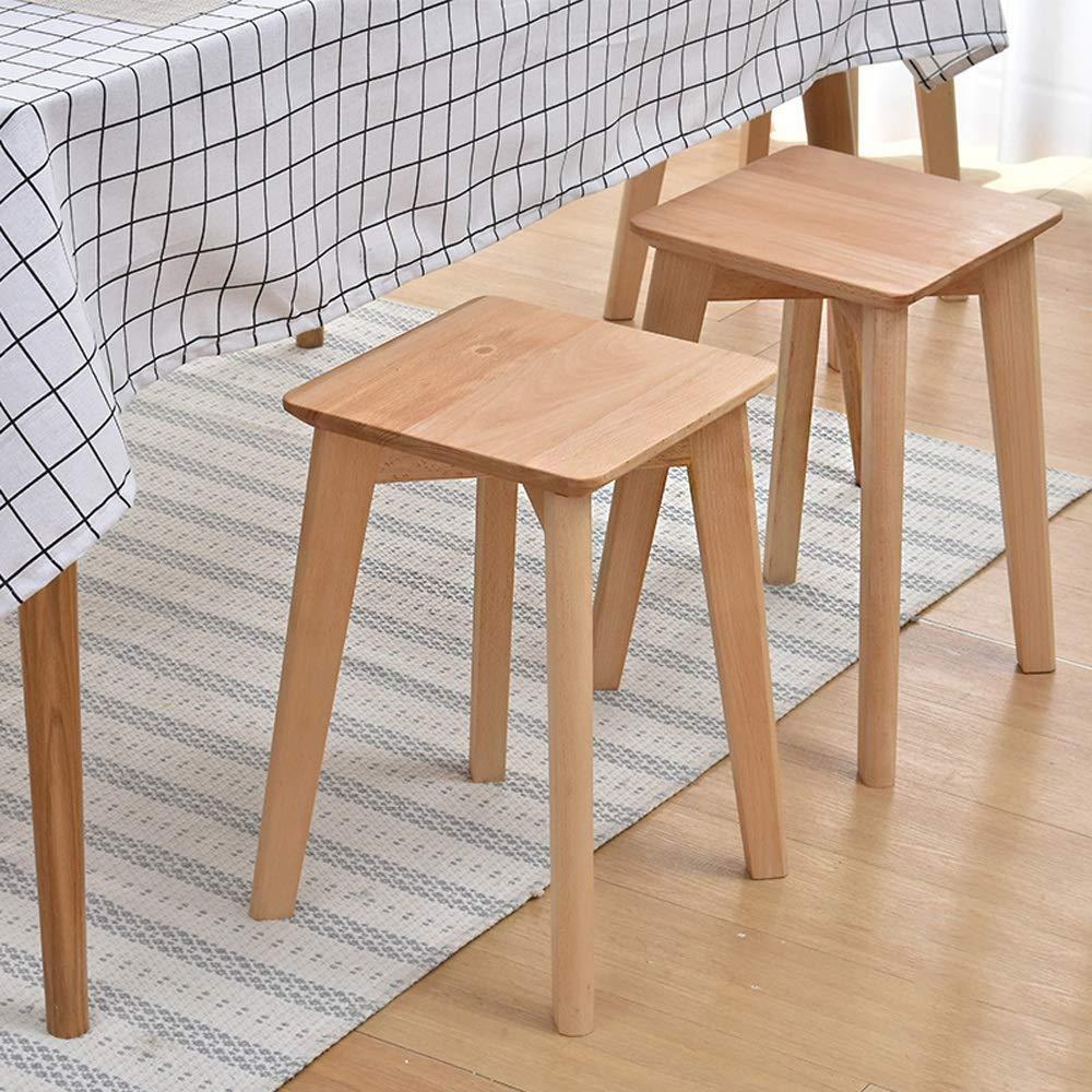 CF-Stools Barstool Breakfast Bar Stools Solid Wood Bar Stool, Bar Stool, High Stool, Dining Stool, Living Room, Square Stool, Makeup Stool, Seat Height 46cm Counter Stool
