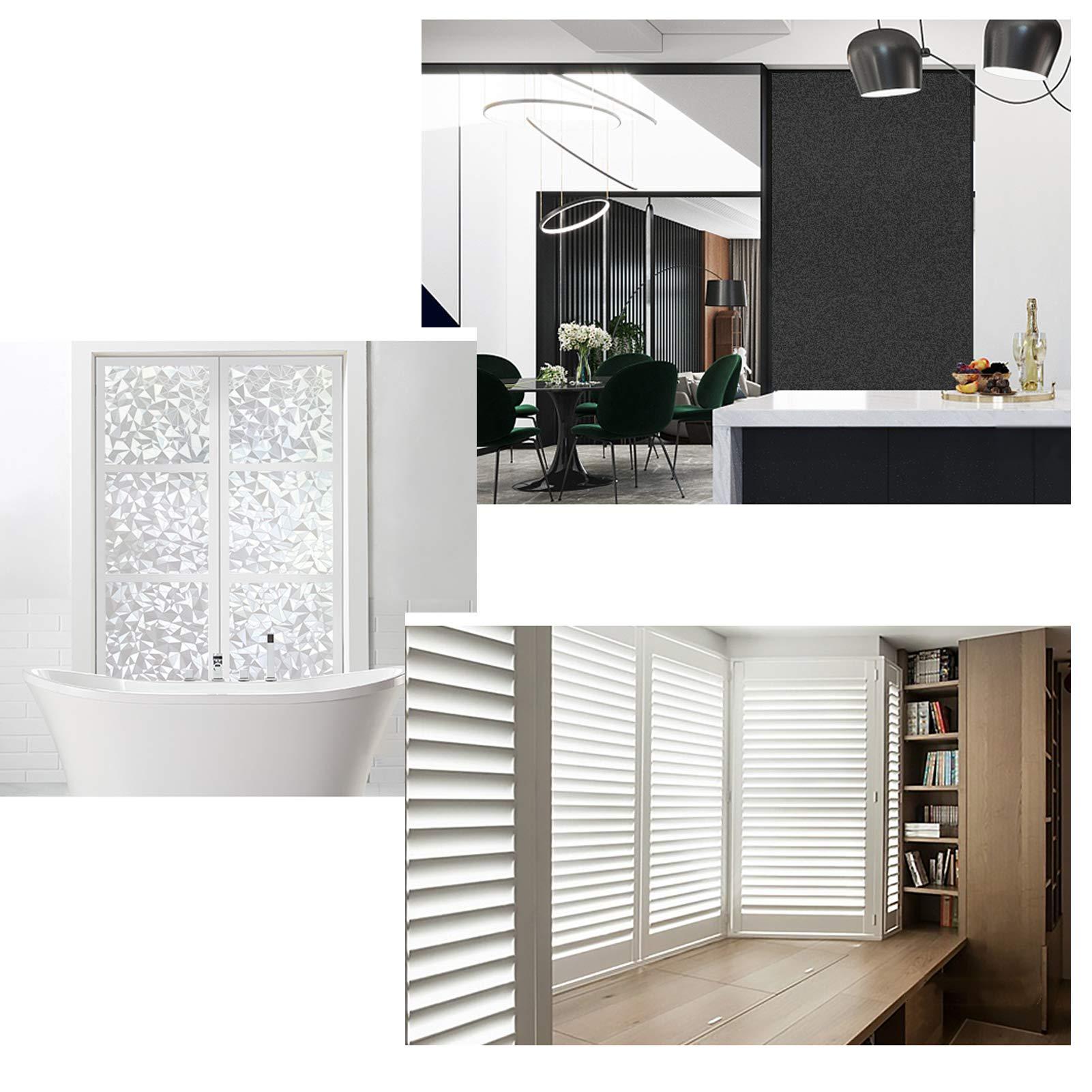 wangk wangk Frosted Privacy Window Film Self Adhesive Glass Frosting Film Static Cling Opaque Window Film for Home Bathroom Office (0.5 x 5m)-W-sea 0.5x3m