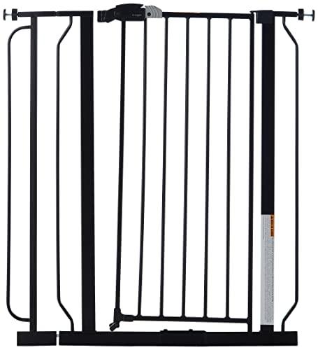 Regalo Regalo Easy Step Extra Tall Walk Thru Baby Gate, Bonus Kit, Includes 4-Inch Extension Kit, Pressure Mount Kit and Wall Cups and Mounting Kit, Black, 4 Count (Pack of 1)