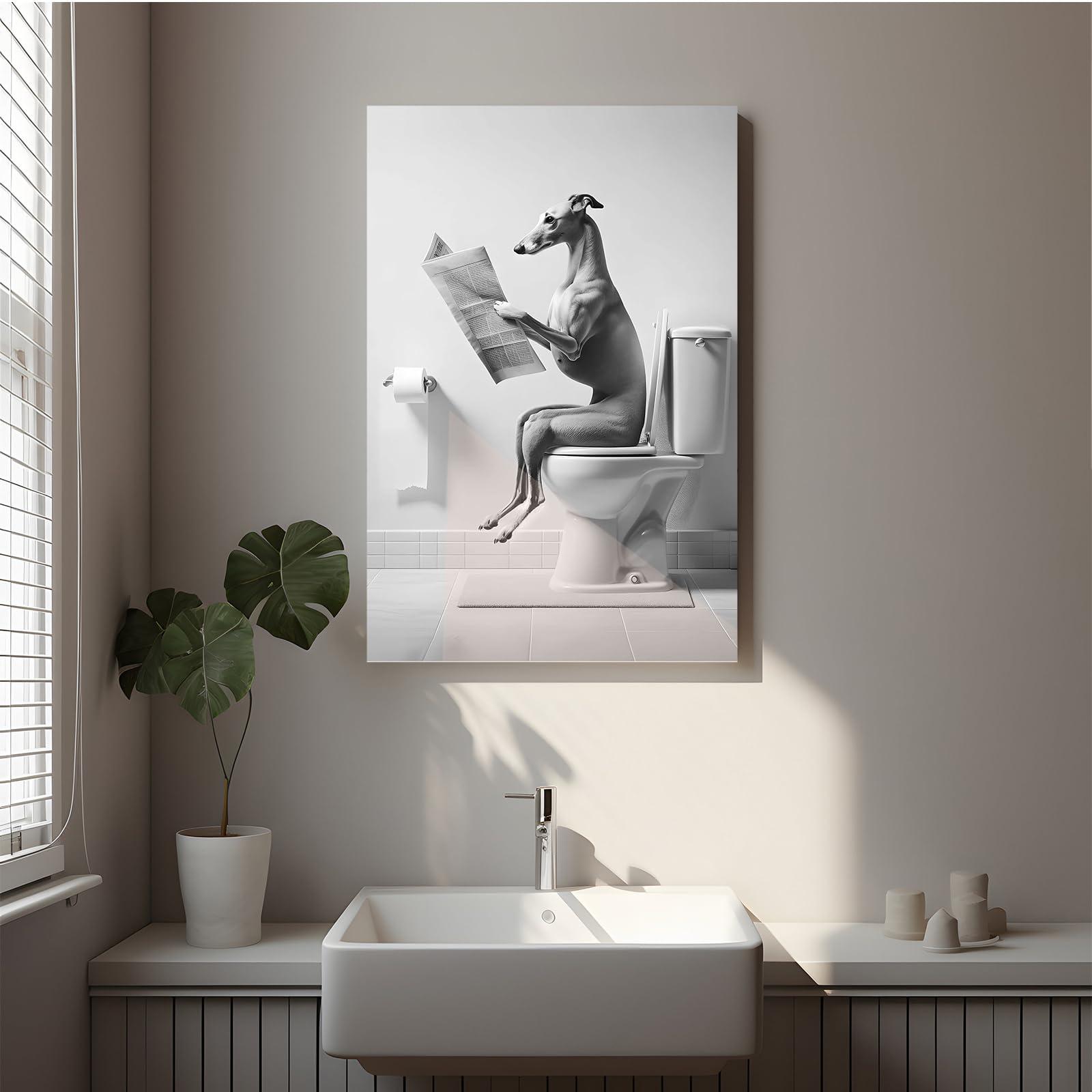 XWNLTEPK XWNLTEPK Greyhound Wall Art Fun Bathroom Decor Greyhound Pet Shop Art Wall Dog Picture Modern Home Decor Canvas Wall Art Poster