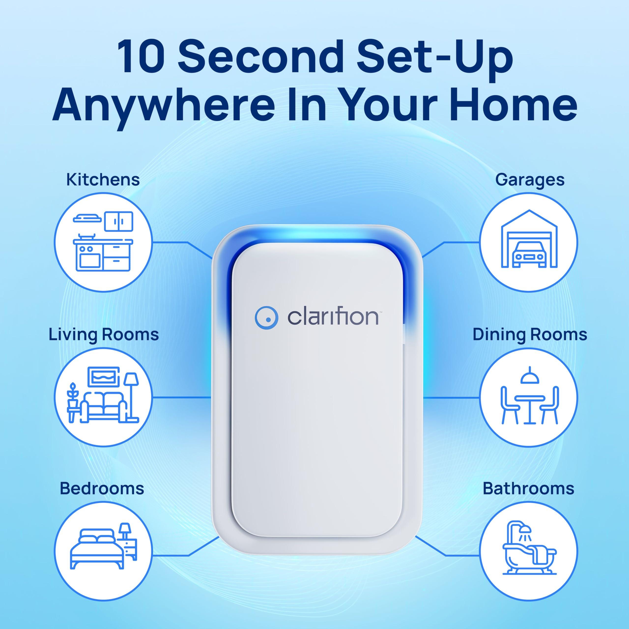 Clarifion Clarifion - Air Ionizers for Home (3 Pack), Negative Ion Filtration System, Quiet Air Freshener for Bedroom, Office, Kitchen, Portable Air Filter Odor, Smoke Dust, Pets, Eliminator, Mini Air Cleaner