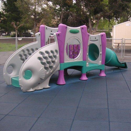 Rubber-Cal Rubber-Cal "Eco-Safety" Interlocking Playground Tiles - 2.50 x 19.5 x 19.5 inch - 4 Pack - 11 Square Feet Coverage - Terra Cota (04-126-TC-4pk)