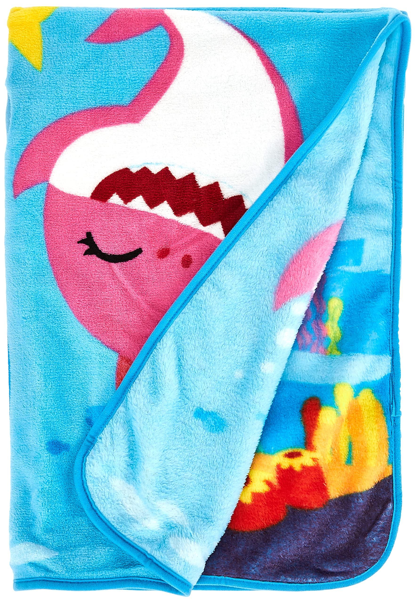 Baby Shark Baby Shark Musical Warm, Plush, Throw Blanket That Plays The Baby Shark Theme Song - Extra Cozy and Comfy for Your Toddler