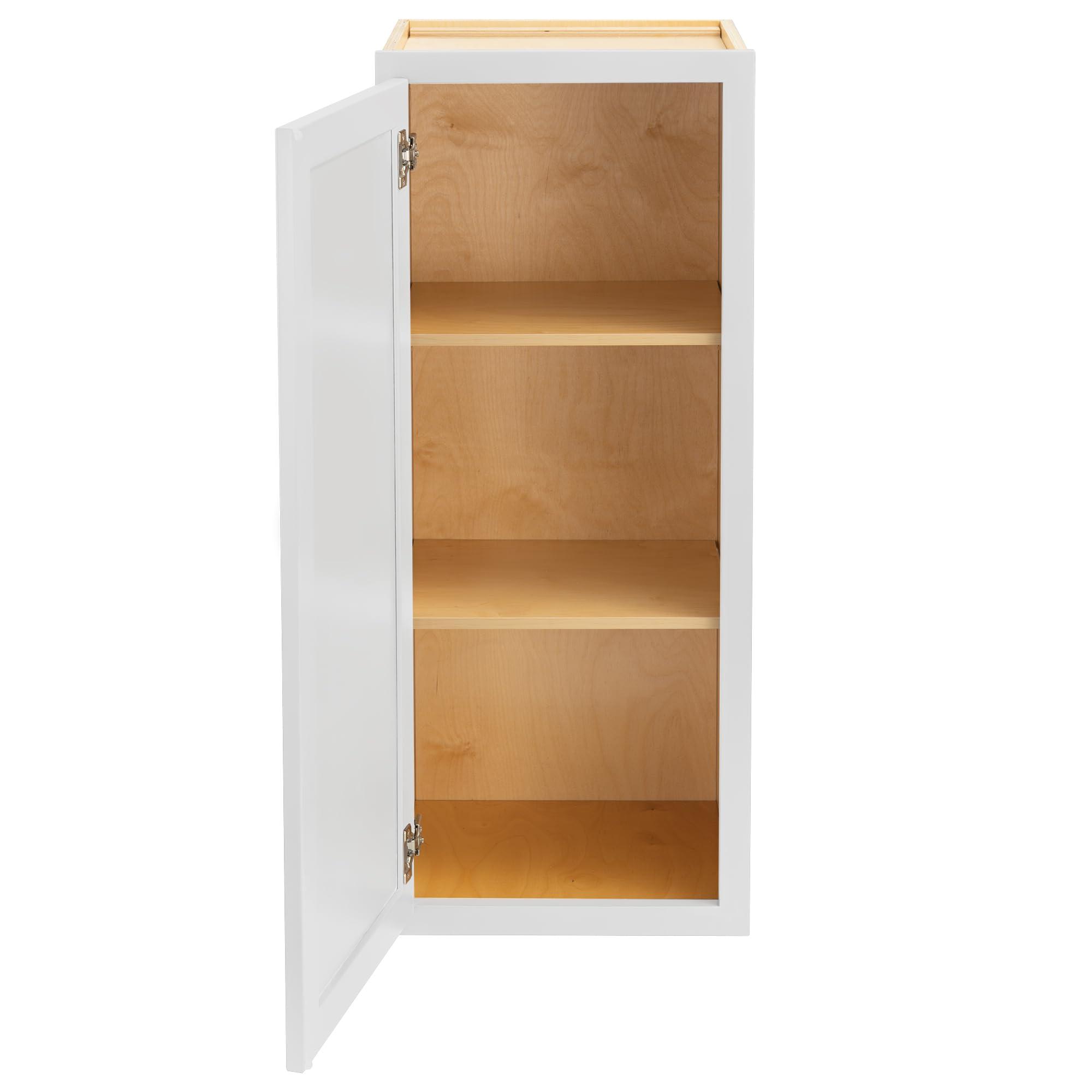 Quicklock Cabinets Quicklock RTA (Ready-to-Assemble) 30" Tall Wall Kitchen Cabinets - Shaker Style | 100% Hardwood | Made in America | Soft Close Hardware (Pure White, 12" D x 12" W x 30" H)