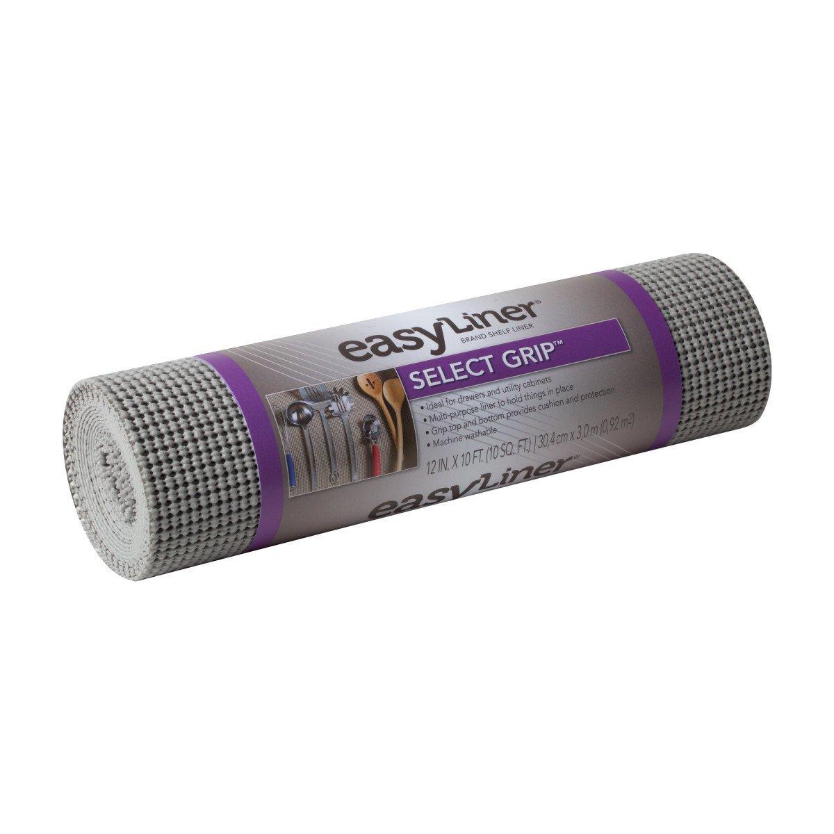 Duck Brand Duck Brand Select Grip EasyLiner Shelf and Drawer Liner, 12-Inch x 10-Feet, Non-Adhesive, Light Grey, 283310