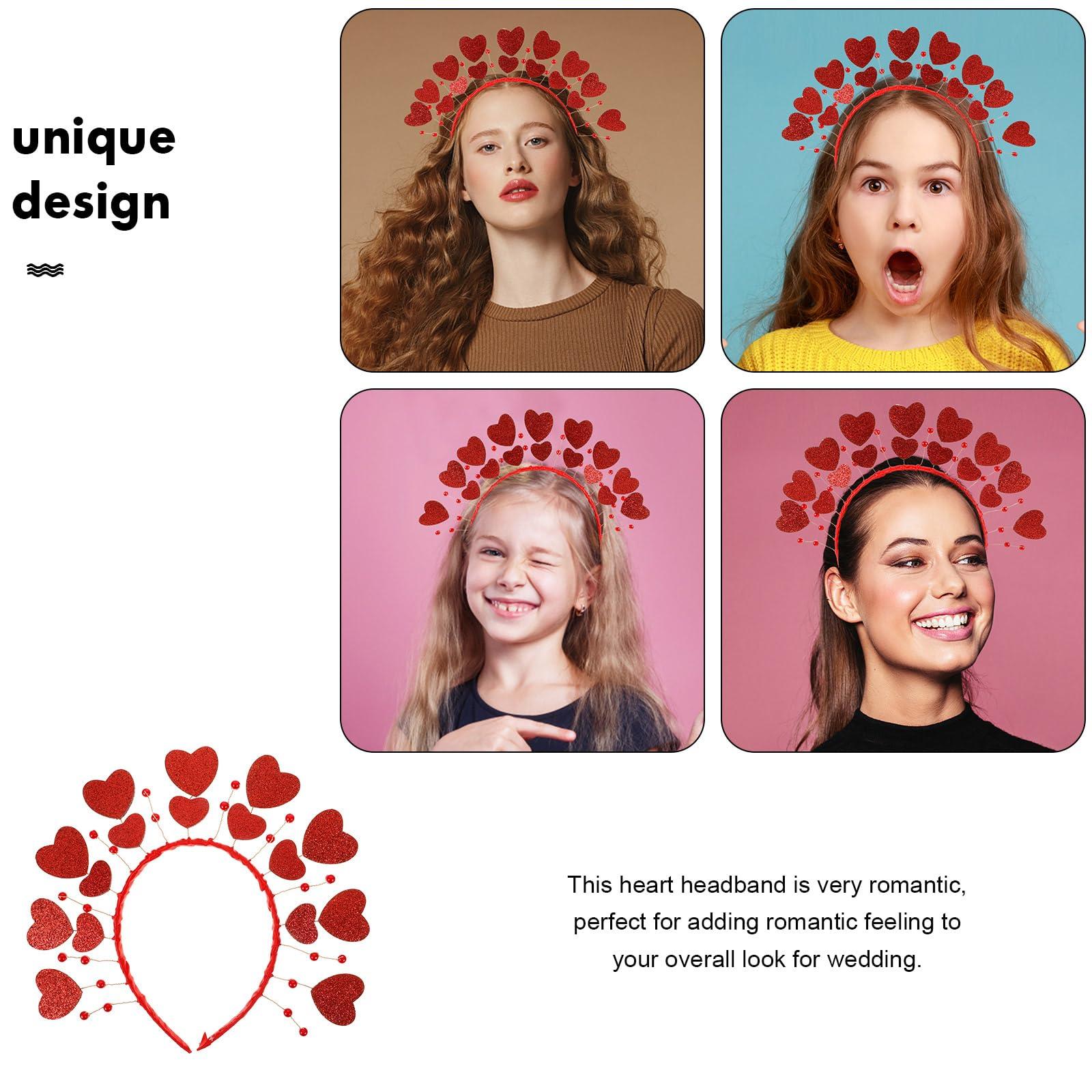 LUOZZY LUOZZY Valentines Day Heart Love Headband Wedding Hair Accessories Party Hair Prop