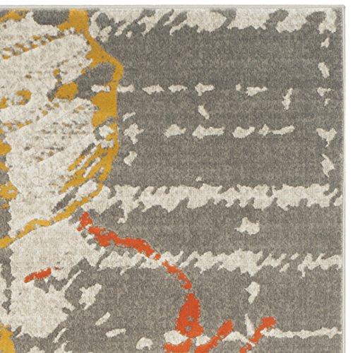 Safavieh SAFAVIEH Porcello Collection Area Rug - 5\'2\" x 7\'6\", Ivory & Grey, Floral Design, Non-Shedding & Easy Care, Ideal for High Traffic Areas in Living Room, Bedroom (PRL7732E)