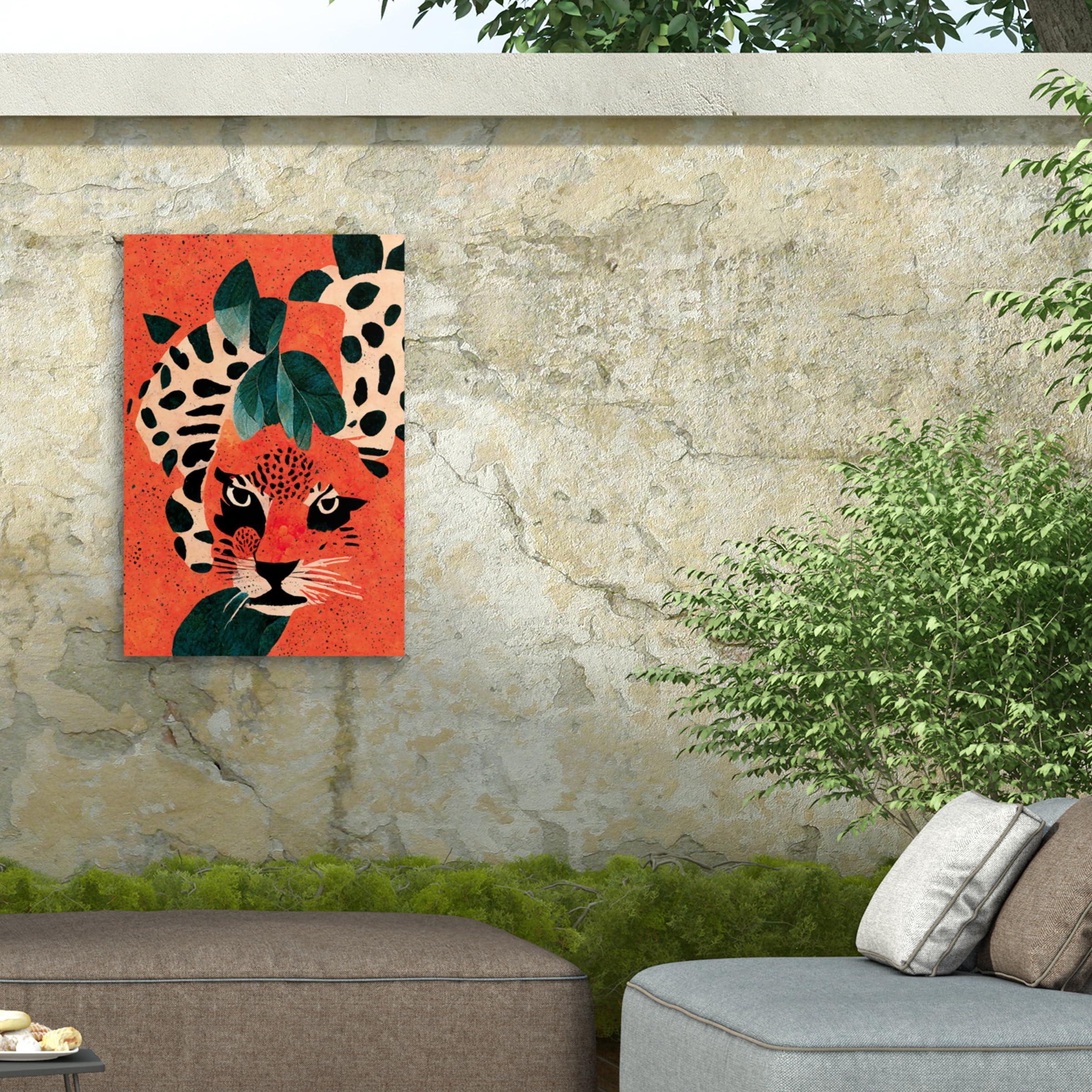 Trademark Fine Art Trademark Fine Art Outdoor Canvas Art - Treechild \'Hiding Leo\' Wall Art for Outdoor Spaces, Patios, or Gardens