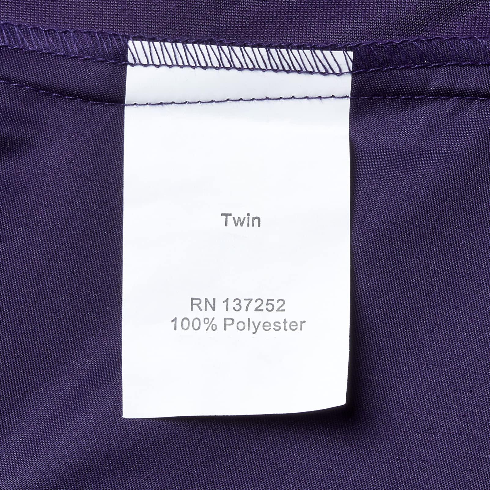 Tribeca Living Tribeca Living Venice Velvet Oversized Duvet Set, Luxurious 2-Piece Twin Bedding, Super Soft Velvet with Hidden Button Closure, Purple