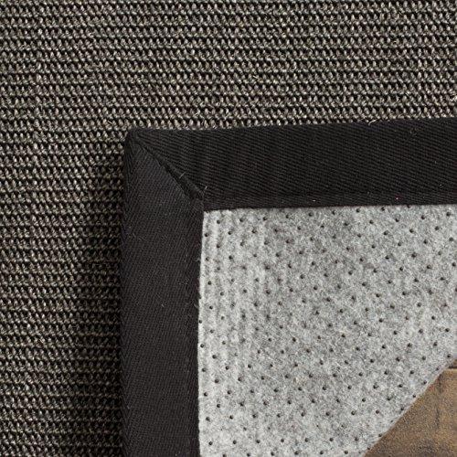 Safavieh SAFAVIEH Natural Fiber Collection Accent Rug - 4\' x 6\', Charcoal & Charcoal, Border Sisal Design, Easy Care, Ideal for High Traffic Areas in Entryway, Living Room, Bedroom (NF441D)