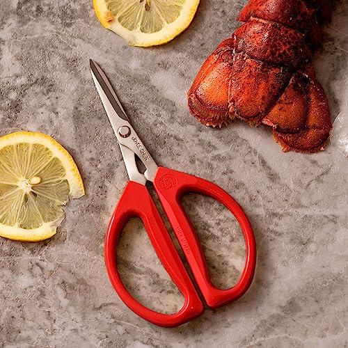 JOYCE CHEN Joyce Chen Original Unlimited Kitchen Scissors All Purpose Kitchen Shears With Comfortable Handles, Red