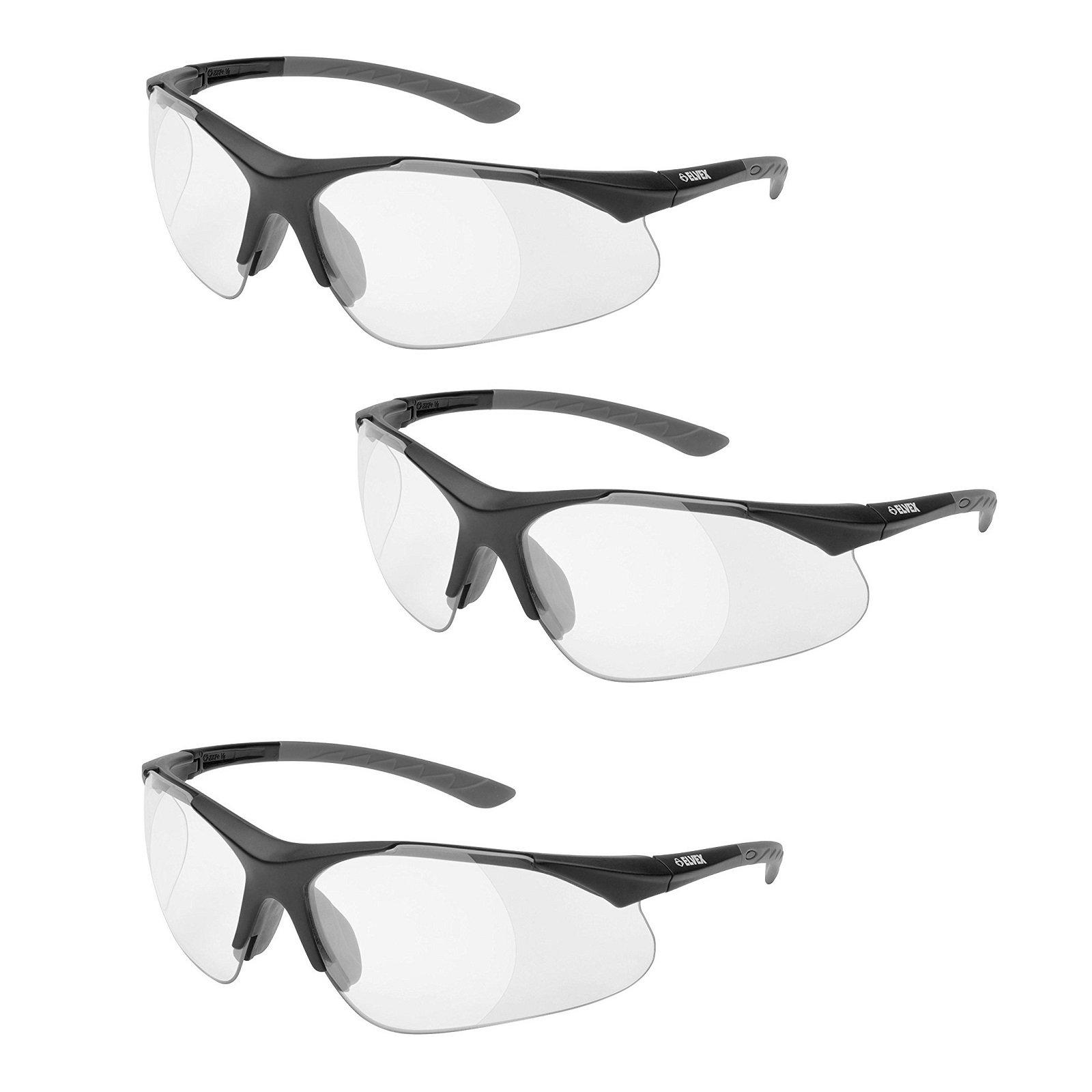 Elvex Elvex RX-500C-1.5 Full Lens Magnifier, Black Frame /Grey Temple Tips (3 Pair) (1.5 Lens)