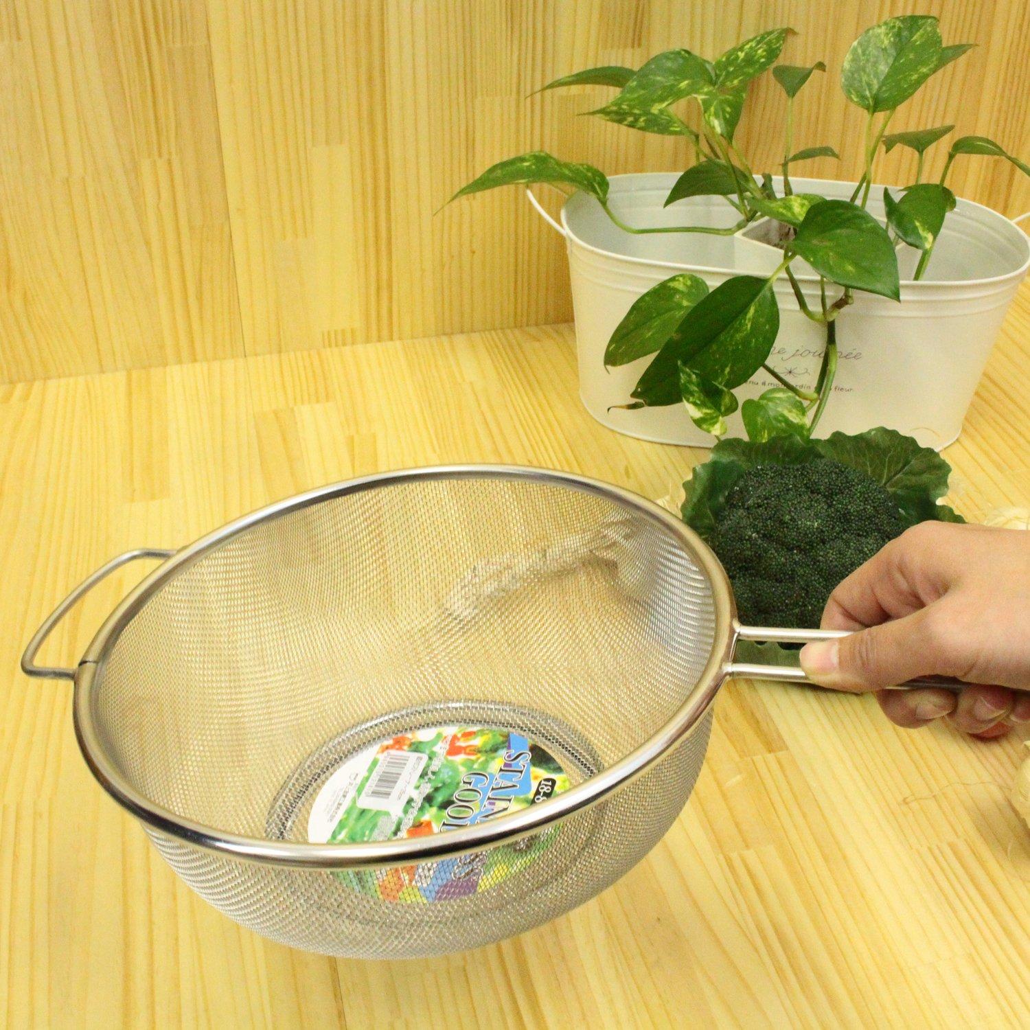 ?????? Inoue Kaami Industrial Strainer 8.7 inches (22 cm), Bottom Included, 18-8 Stainless Steel, Made in Japan